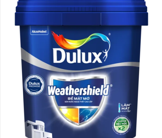Sơn ngoại thất Dulux Weathershield bề mặt mờ BJ8 1L