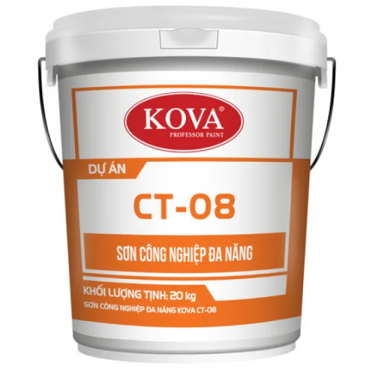 Sơn công nghiệp đa năng KOVA CT-08 không nhám màu trắng, xanh, đỏ thùn
